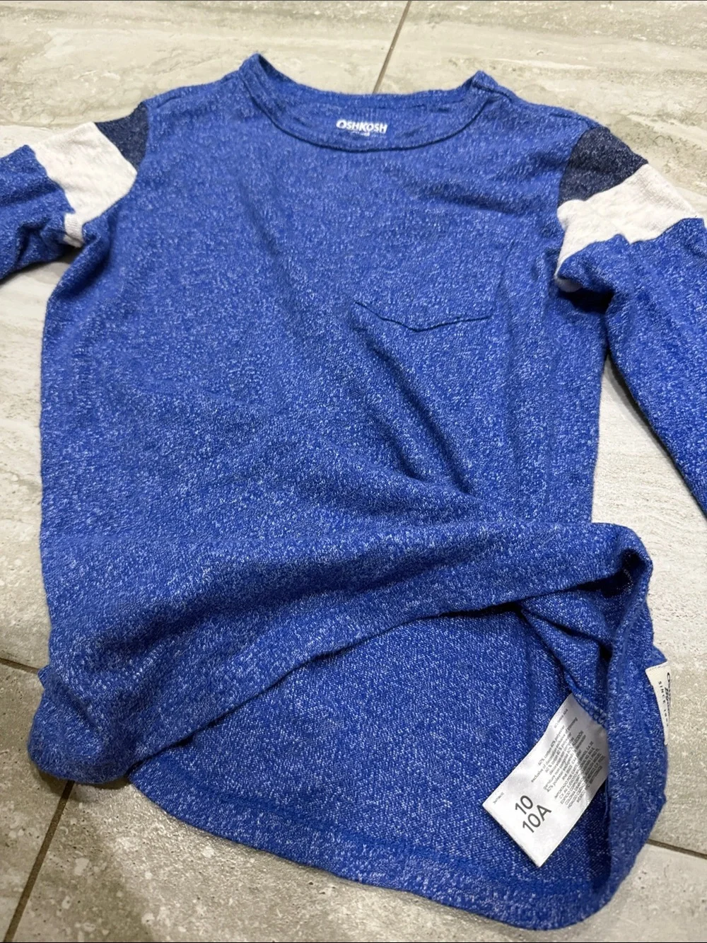OshKosh B'gosh Royal Blue Long Sleeve Tee with Contrast Stripes